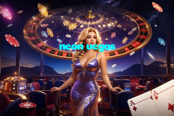 neon vegas casino presented on mobile device in Pakistan with slots and live games